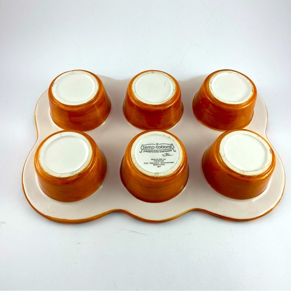 Temptations by Tara Fall Harvest 6 Cupcake Muffin Pan Bakeware Acorn Leaves Fall - Picture 4 of 11